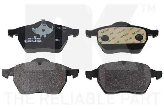 Bremsbelagsatz, Scheibenbremse Vorderachse NK 224734 Bild Bremsbelagsatz, Scheibenbremse Vorderachse NK 224734