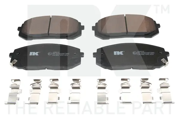 Bremsbelagsatz, Scheibenbremse Vorderachse NK 2299110