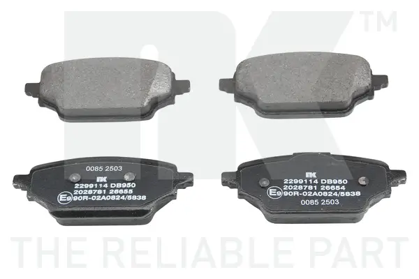 Bremsbelagsatz, Scheibenbremse Hinterachse NK 2299114