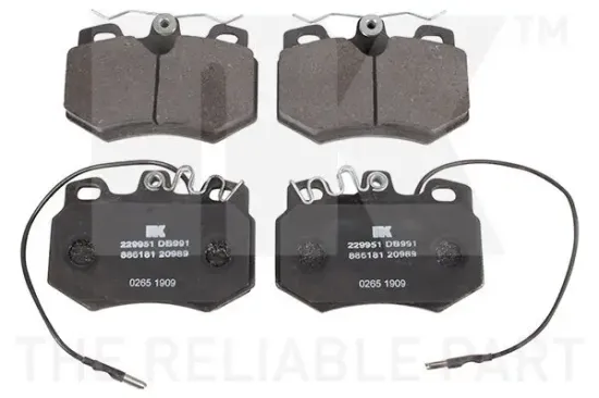Bremsbelagsatz, Scheibenbremse Vorderachse NK 229951 Bild Bremsbelagsatz, Scheibenbremse Vorderachse NK 229951