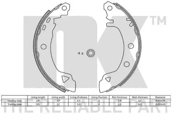 Bremsbackensatz NK 2710487 Bild Bremsbackensatz NK 2710487