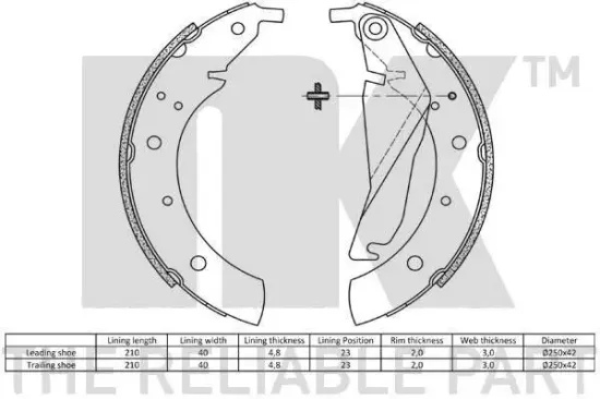 Bremsbackensatz Hinterachse NK 2715432 Bild Bremsbackensatz Hinterachse NK 2715432