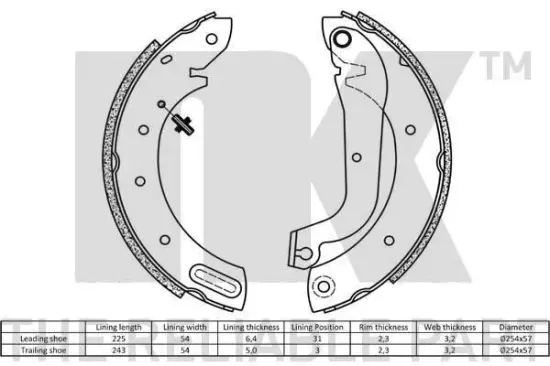 Bremsbackensatz Hinterachse NK 2722597 Bild Bremsbackensatz Hinterachse NK 2722597