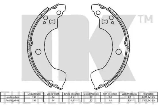 Bremsbackensatz NK 2722694 Bild Bremsbackensatz NK 2722694