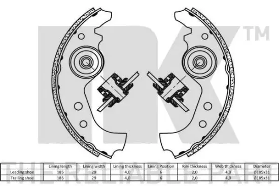 Bremsbackensatz Hinterachse NK 2723383 Bild Bremsbackensatz Hinterachse NK 2723383