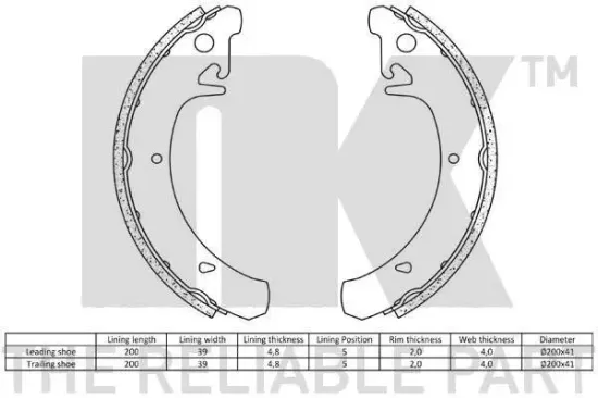 Bremsbackensatz NK 2723442 Bild Bremsbackensatz NK 2723442