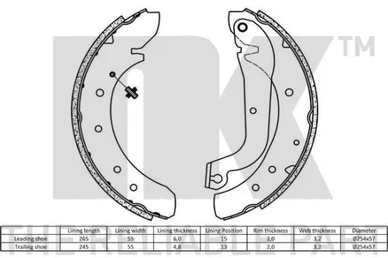 Bremsbackensatz Hinterachse NK 2723480 Bild Bremsbackensatz Hinterachse NK 2723480