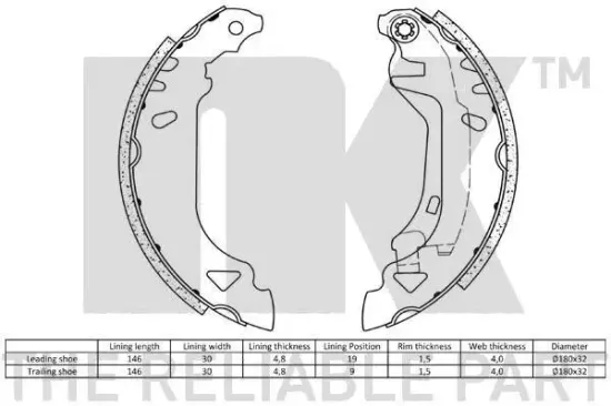 Bremsbackensatz NK 2723482 Bild Bremsbackensatz NK 2723482