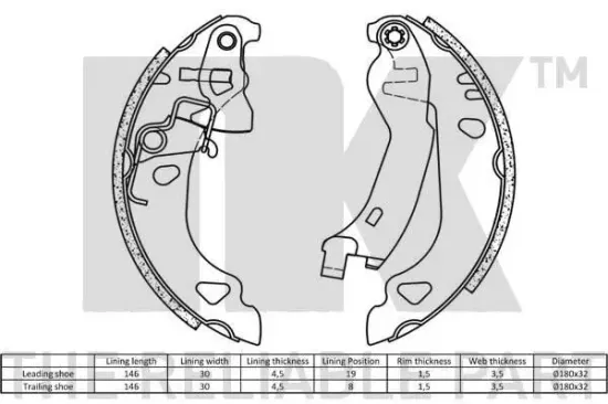 Bremsbackensatz NK 2723547 Bild Bremsbackensatz NK 2723547