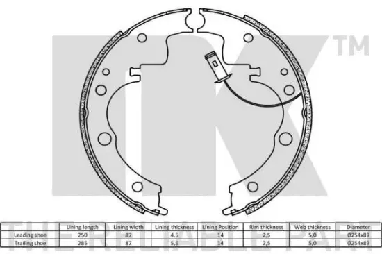 Bremsbackensatz Hinterachse NK 2723558 Bild Bremsbackensatz Hinterachse NK 2723558