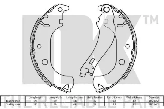 Bremsbackensatz Hinterachse NK 2723677 Bild Bremsbackensatz Hinterachse NK 2723677