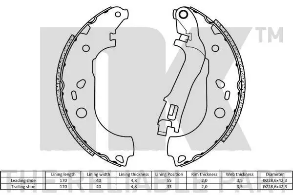 Bremsbackensatz NK 2723725 Bild Bremsbackensatz NK 2723725