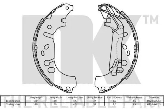 Bremsbackensatz NK 2723731 Bild Bremsbackensatz NK 2723731