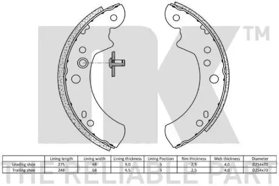 Bremsbackensatz Hinterachse NK 2725443 Bild Bremsbackensatz Hinterachse NK 2725443