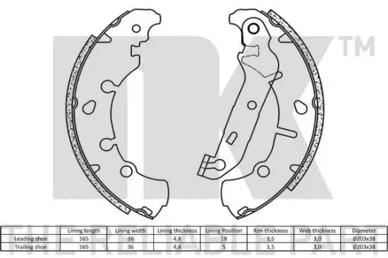 Bremsbackensatz NK 2725673 Bild Bremsbackensatz NK 2725673