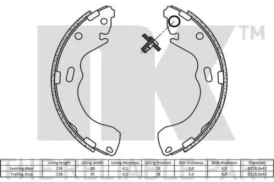 Bremsbackensatz Hinterachse NK 2732640 Bild Bremsbackensatz Hinterachse NK 2732640