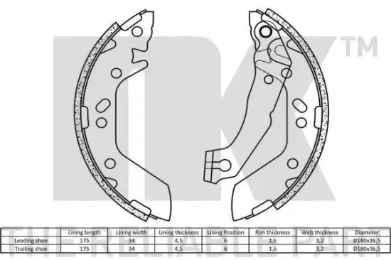 Bremsbackensatz NK 2734670 Bild Bremsbackensatz NK 2734670