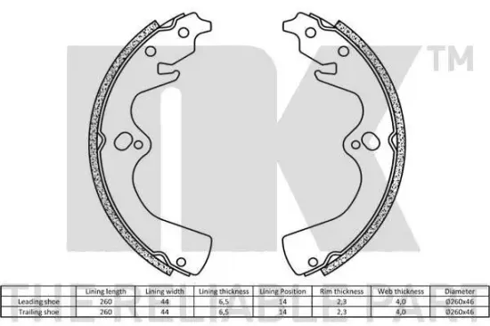 Bremsbackensatz Hinterachse NK 2735668 Bild Bremsbackensatz Hinterachse NK 2735668