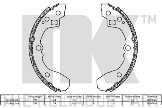 Bremsbackensatz NK 2735679 Bild Bremsbackensatz NK 2735679