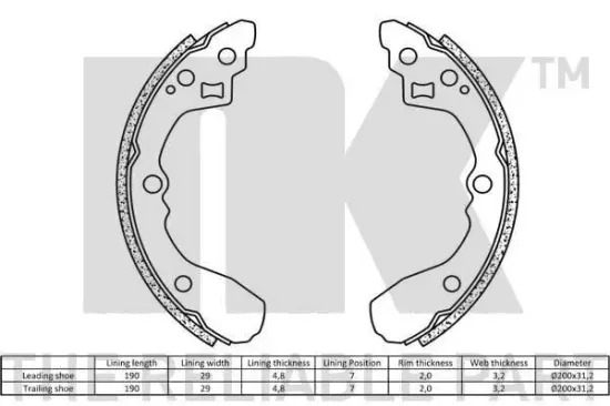 Bremsbackensatz Hinterachse NK 2735744 Bild Bremsbackensatz Hinterachse NK 2735744