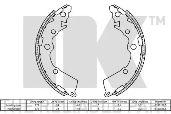 Bremsbackensatz NK 2735837 Bild Bremsbackensatz NK 2735837