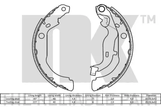 Bremsbackensatz Hinterachse NK 2739848 Bild Bremsbackensatz Hinterachse NK 2739848