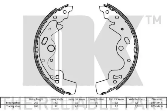 Bremsbackensatz Hinterachse NK 2740699 Bild Bremsbackensatz Hinterachse NK 2740699