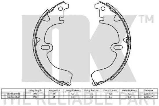 Bremsbackensatz NK 2745392 Bild Bremsbackensatz NK 2745392