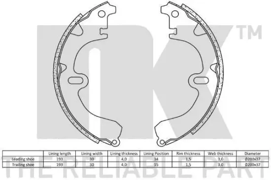 Bremsbackensatz NK 2745423 Bild Bremsbackensatz NK 2745423