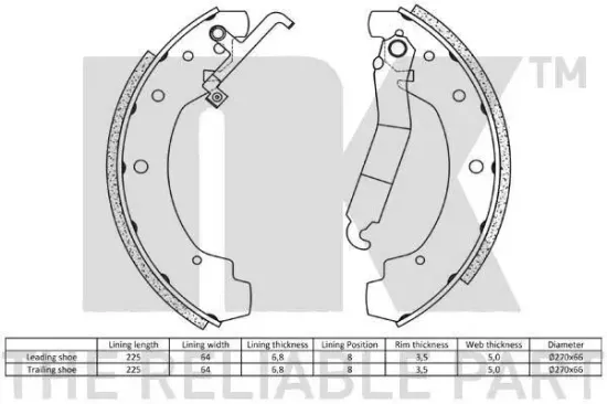 Bremsbackensatz NK 2747368 Bild Bremsbackensatz NK 2747368