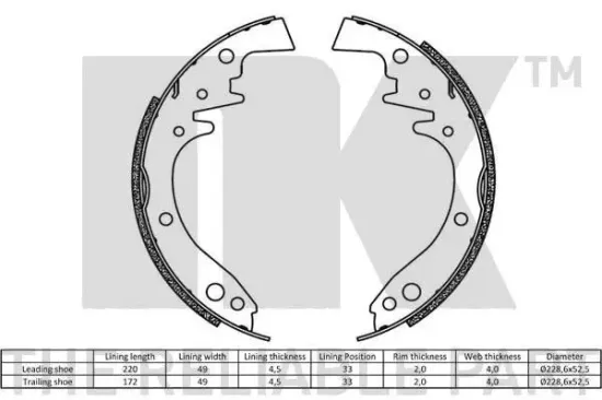 Bremsbackensatz NK 2748242 Bild Bremsbackensatz NK 2748242
