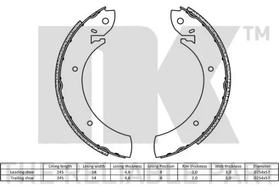 Bremsbackensatz NK 2799272 Bild Bremsbackensatz NK 2799272