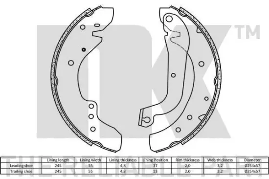 Bremsbackensatz NK 2799577 Bild Bremsbackensatz NK 2799577