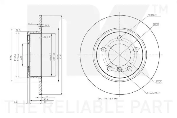 Bremsscheibe Vorderachse Vorderachse NK 312367