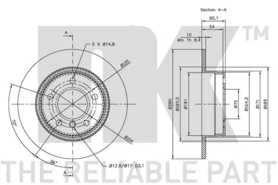 Bremsscheibe Hinterachse NK 311525 Bild Bremsscheibe Hinterachse NK 311525