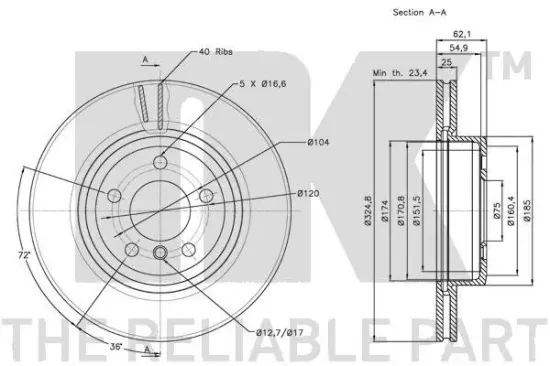 Bremsscheibe Vorderachse NK 311564 Bild Bremsscheibe Vorderachse NK 311564