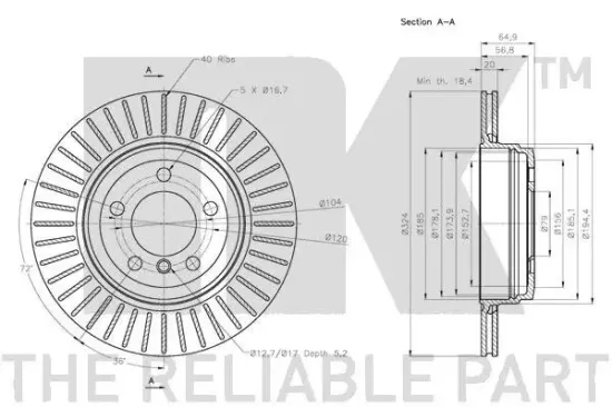 Bremsscheibe Hinterachse NK 311578 Bild Bremsscheibe Hinterachse NK 311578
