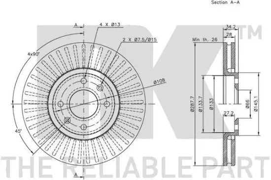 Bremsscheibe Vorderachse NK 311928 Bild Bremsscheibe Vorderachse NK 311928