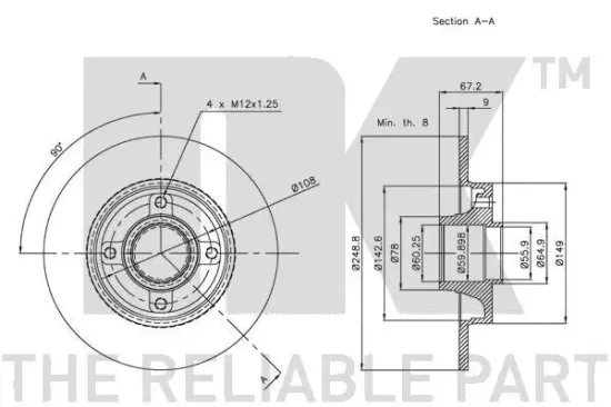 Bremsscheibe Hinterachse NK 311939 Bild Bremsscheibe Hinterachse NK 311939