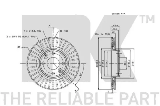 Bremsscheibe NK 312264 Bild Bremsscheibe NK 312264