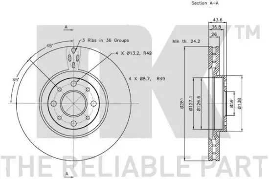 Bremsscheibe NK 312344 Bild Bremsscheibe NK 312344
