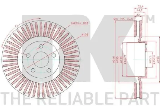 Bremsscheibe Vorderachse NK 3125107 Bild Bremsscheibe Vorderachse NK 3125107