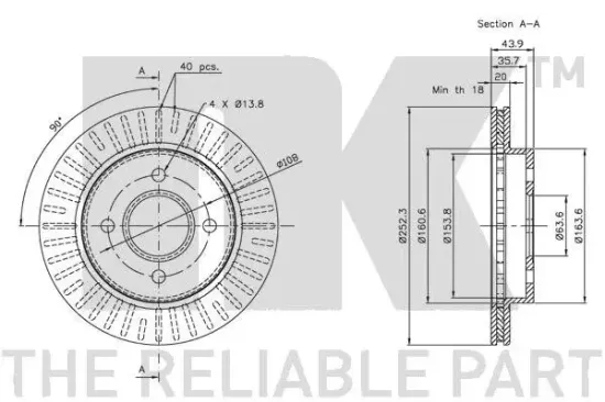 Bremsscheibe Hinterachse NK 312535 Bild Bremsscheibe Hinterachse NK 312535