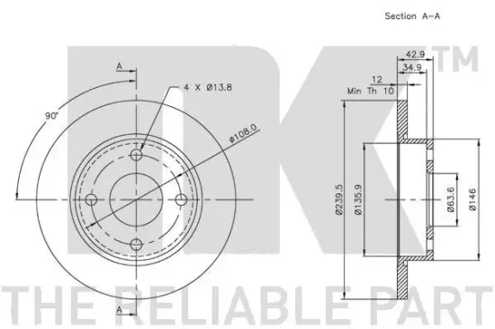 Bremsscheibe Vorderachse NK 312543 Bild Bremsscheibe Vorderachse NK 312543