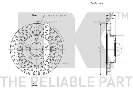 Bremsscheibe Vorderachse NK 312582 Bild Bremsscheibe Vorderachse NK 312582