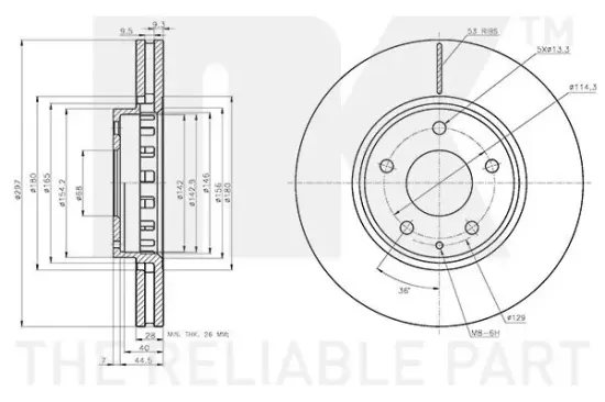 Bremsscheibe Vorderachse NK 313287 Bild Bremsscheibe Vorderachse NK 313287