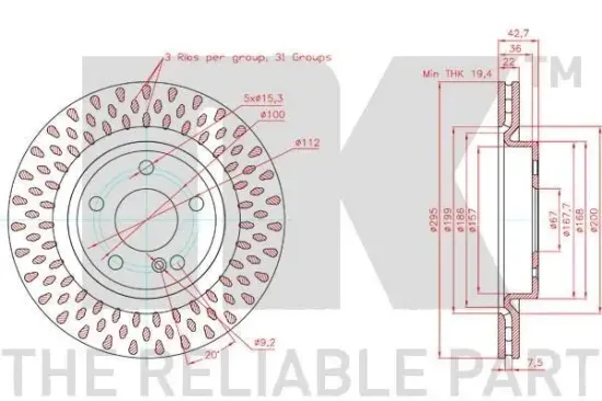 Bremsscheibe Hinterachse NK 3133138 Bild Bremsscheibe Hinterachse NK 3133138