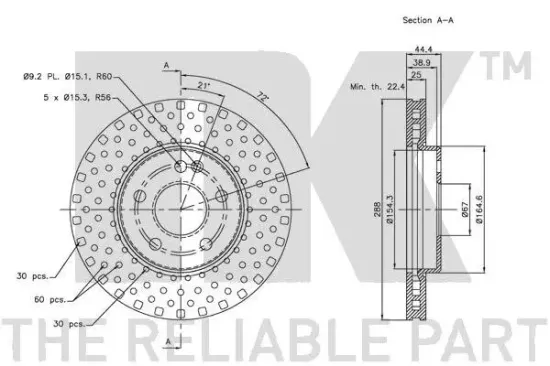Bremsscheibe Vorderachse NK 313373 Bild Bremsscheibe Vorderachse NK 313373