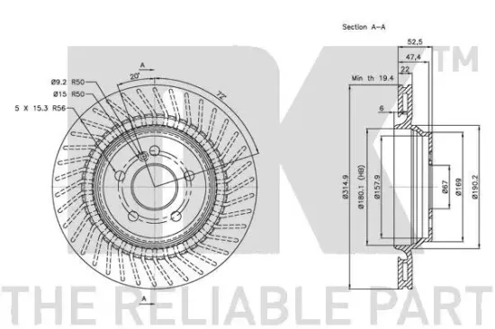 Bremsscheibe Hinterachse NK 313384 Bild Bremsscheibe Hinterachse NK 313384
