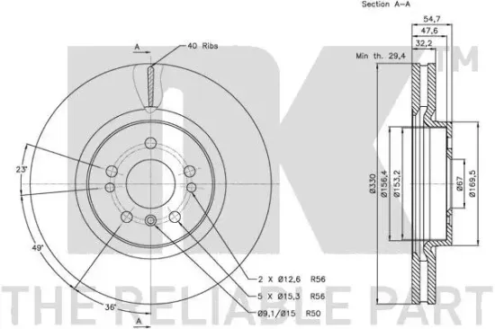 Bremsscheibe Vorderachse NK 313392 Bild Bremsscheibe Vorderachse NK 313392